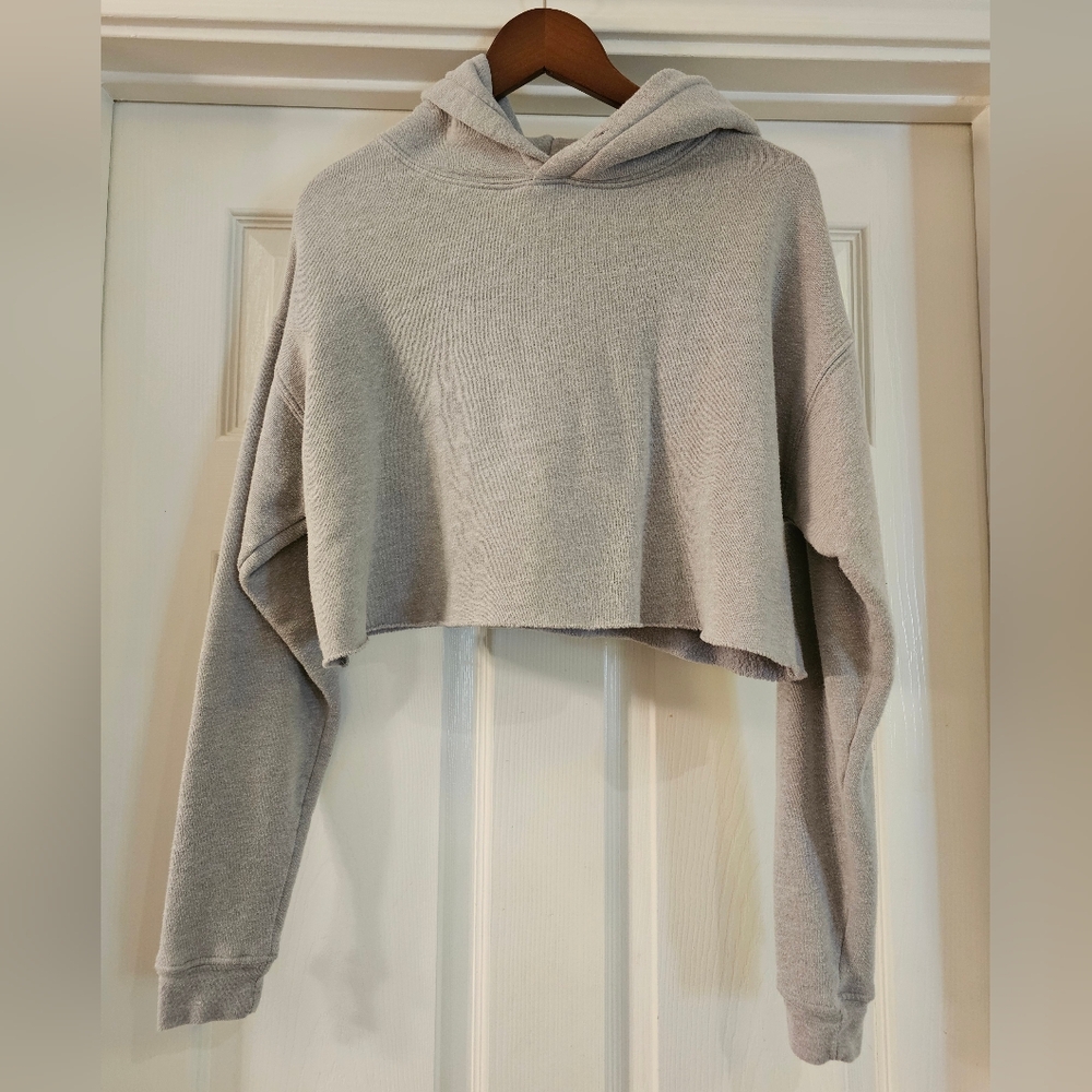 Alo Yoga Cropped Hoodie - Athletic Gray